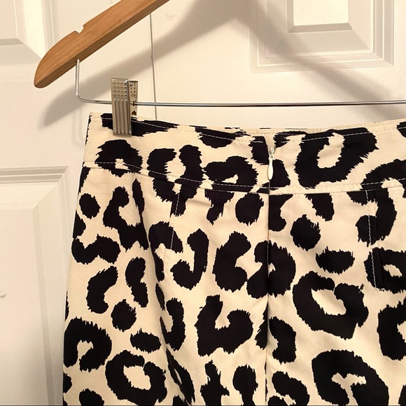 Loft Animal Print Straight Skirt Cotton Silk Blend - Picture 3 of 5
